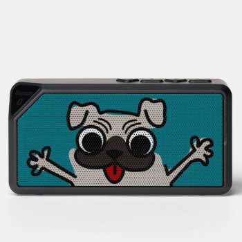 Funny Cartoon Pug Bluetooth Speaker by DippyDoodle at Zazzle