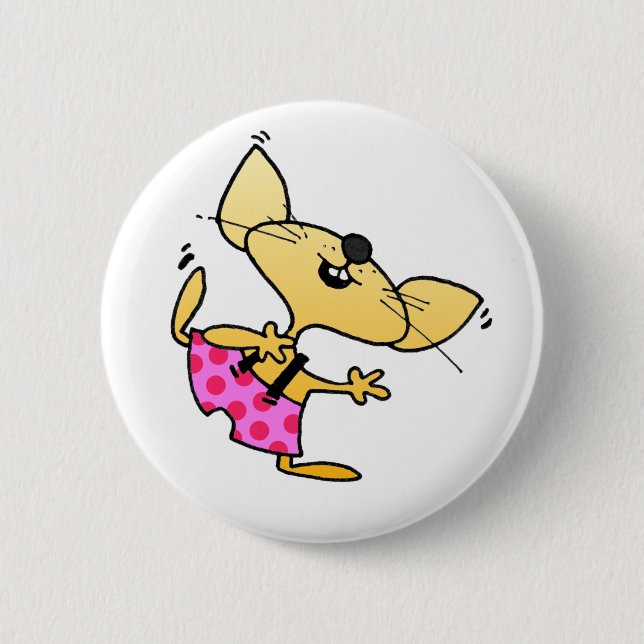 Funny Cartoon Rats Dance Button (Front)