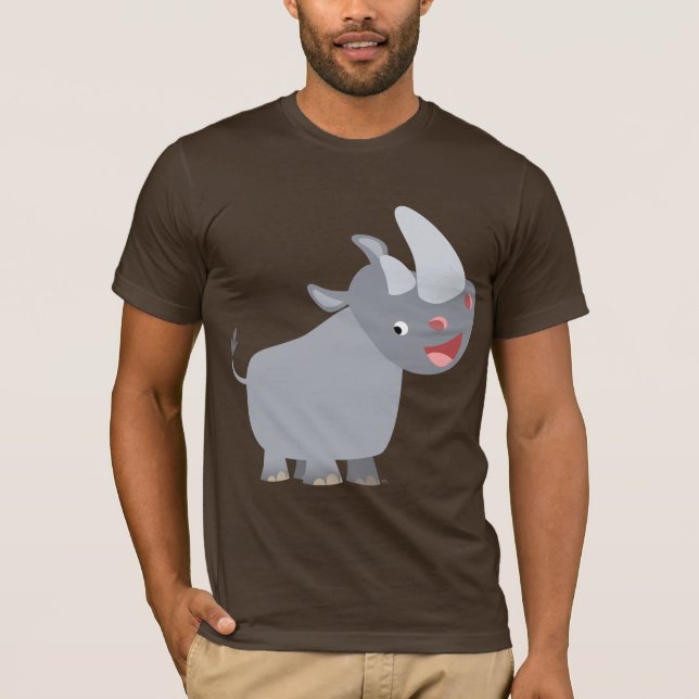 Funny Cartoon Rhino T-shirt (Front)