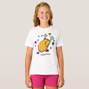Funny Cartoon Roast Chicken Falling T-Shirt