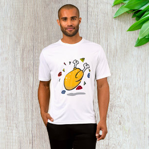 Funny Cartoon Roast Chicken Falling T-Shirt