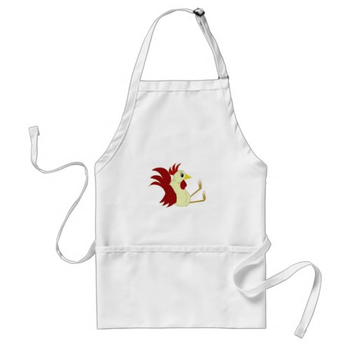 Funny Cartoon Rooster Adult Apron