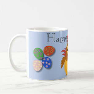 Funny Cartoon Rooster Easter Holiday Card Coffee Mug