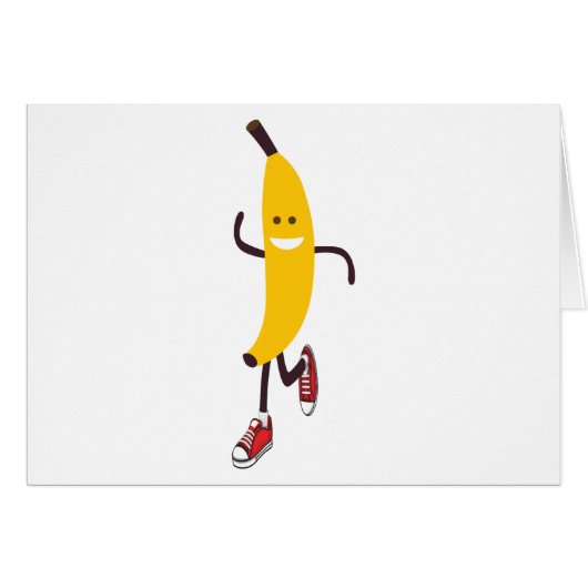 Funny Cartoon Running Banana Cards (Front Horizontal)