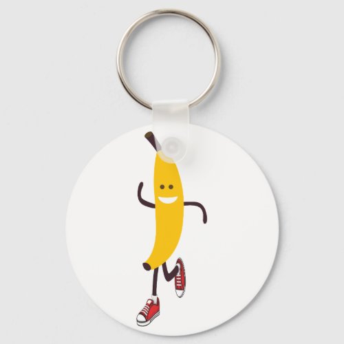 Funny Cartoon Running Banana Keychain