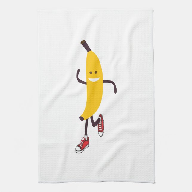 Funny Cartoon Running Banana Towel (Vertical)