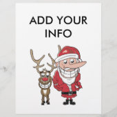 Funny Cartoon Santa and Rudolph (Front)