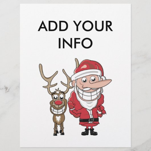 Funny Cartoon Santa and Rudolph (Front)