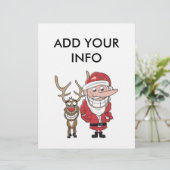 Funny Cartoon Santa and Rudolph (Standing Front)