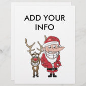 Funny Cartoon Santa and Rudolph (Front/Back)