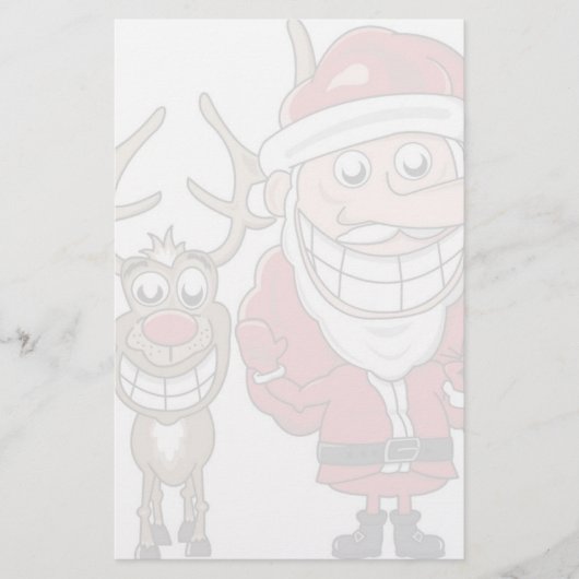 Funny Cartoon Santa and Rudolph (Front)