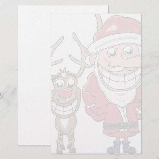 Funny Cartoon Santa and Rudolph (Front/Back)