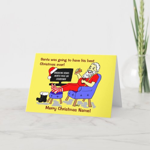 Funny Cartoon Santa Best Christmas Ever Holiday Card