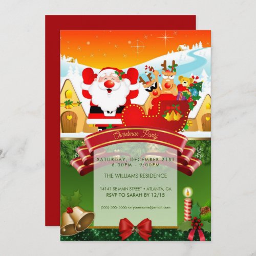 Funny Cartoon Santa Claus            Invitation