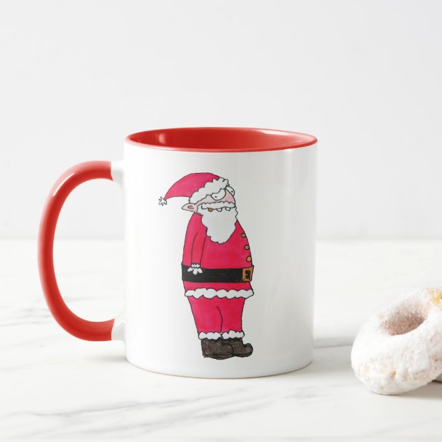 Funny Cartoon Santa Claus Mug (With Donut)
