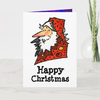 Funny Cartoon Santa or Father Christmas Holiday Card