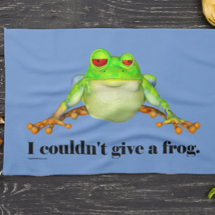 Funny Cartoon Sarcastic Frog Kitchen Towel
