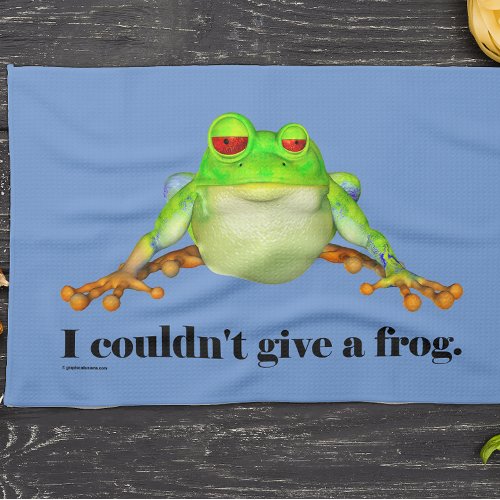 Funny Cartoon Sarcastic Frog Kitchen Towel