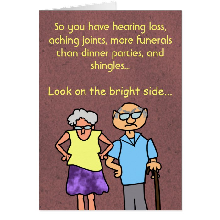 Funny Cartoon Seniors Discount Old Age Birthday Greeting Card