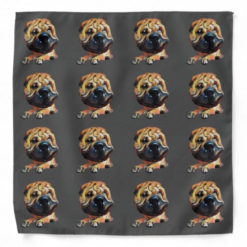 Funny Cartoon Shar Pei Bandana