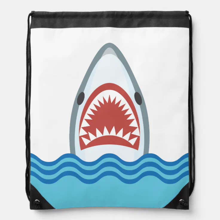 Funny Cartoon Shark Head Drawstring Bag | Zazzle Funny Cartoon Shark Head Drawstring Bag | Zazzle