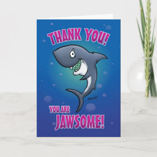 Funny Cartoon Shark Thank You Card