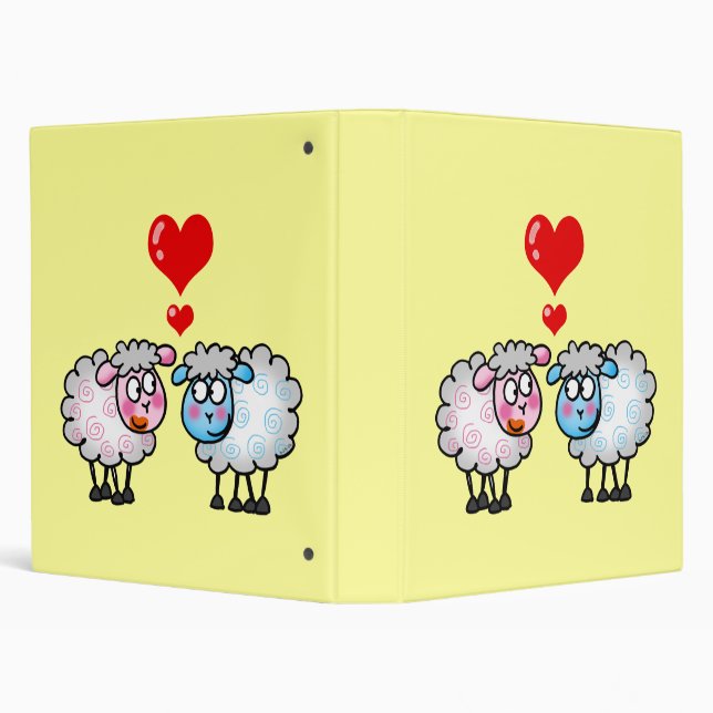 Funny cartoon sheeps, Wedding couple Binder (Background)
