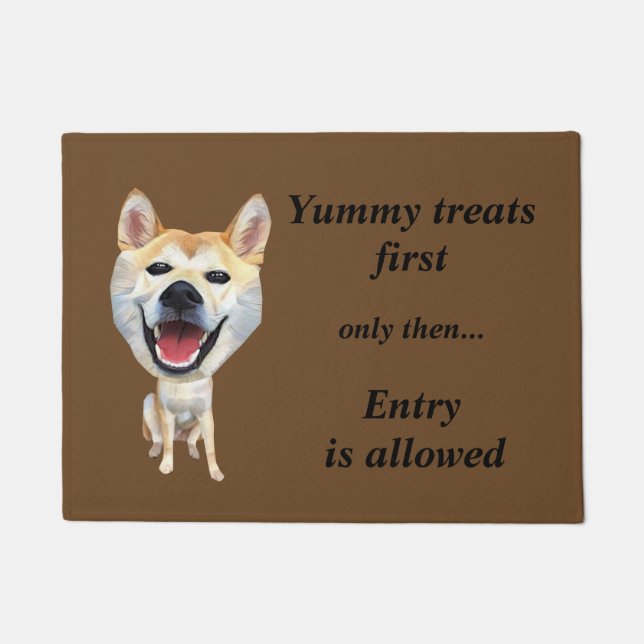 Funny Cartoon Shiba Inu Dog Doormat (Front)