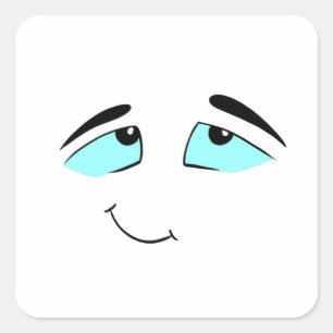 funny cartoon shirt, funny faces, cartoon shirt W1 Square Sticker