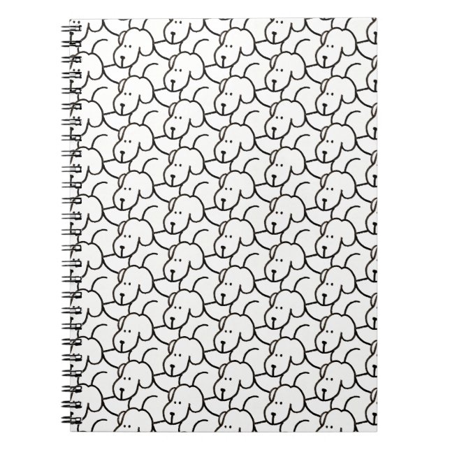 Funny Cartoon Sitting Dogs Notebook (Front)