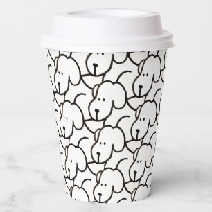 Funny Cartoon Sitting Dogs Paper Cups