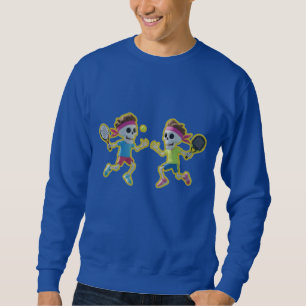 Funny Cartoon Skeletons Playing Padel Tennis – 3D  Sweatshirt