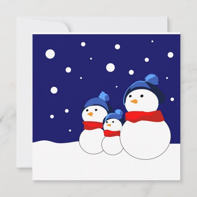 Funny cartoon snowman holiday card (Front)