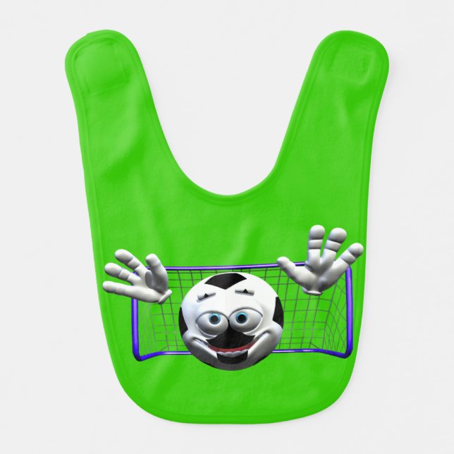 Funny Cartoon Soccer Ball Baby Bib (Front)