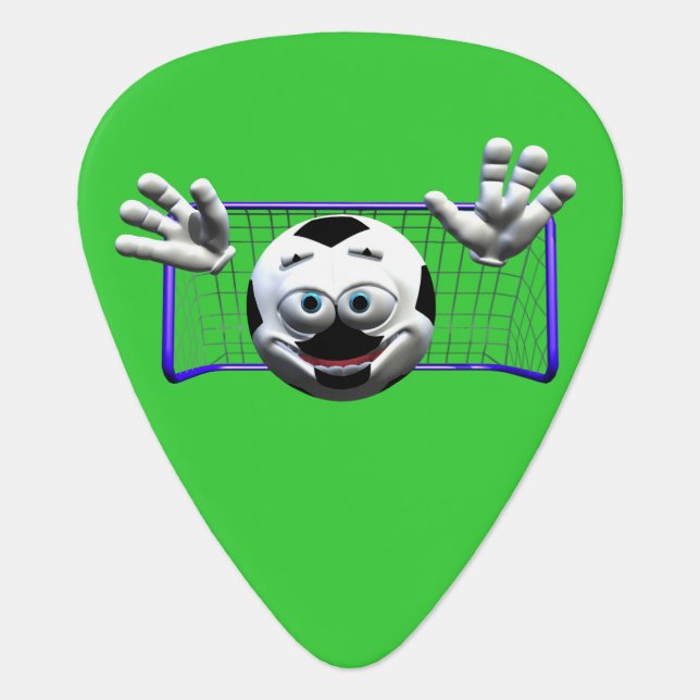 Funny Cartoon Soccer Ball Guitar Pick (Front)