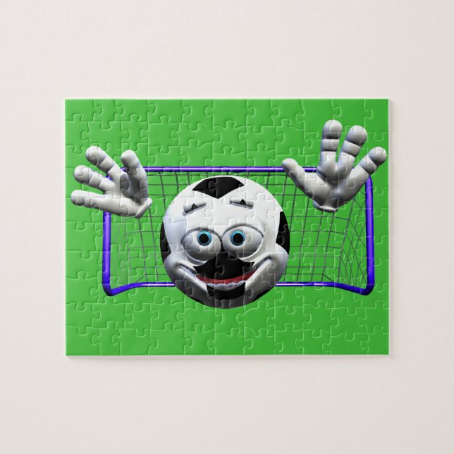 Funny Cartoon Soccer Ball Jigsaw Puzzle (Horizontal)