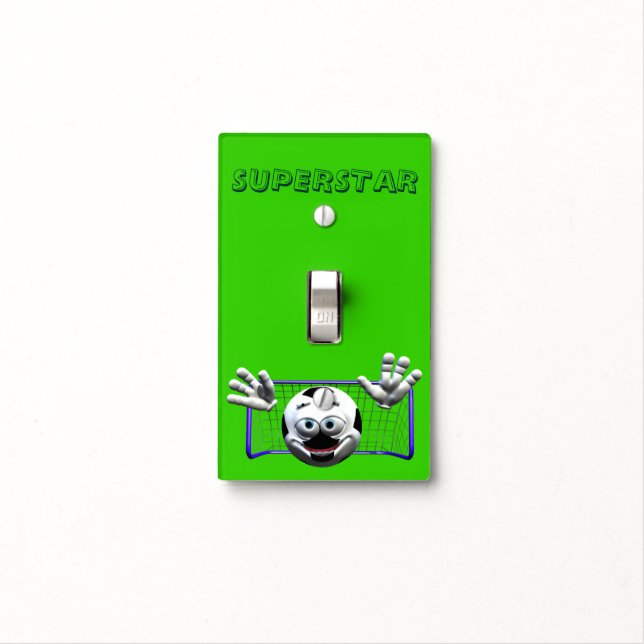 Funny Cartoon Soccer Ball Light Switch Cover (In Situ)