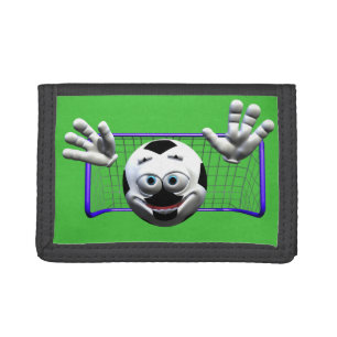 Funny Cartoon Soccer Ball Trifold Wallet