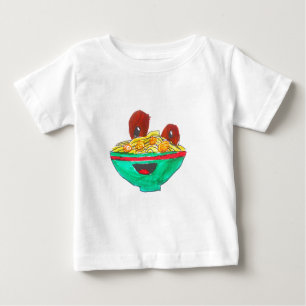 Funny cartoon spaghetti meatballs art baby T-Shirt