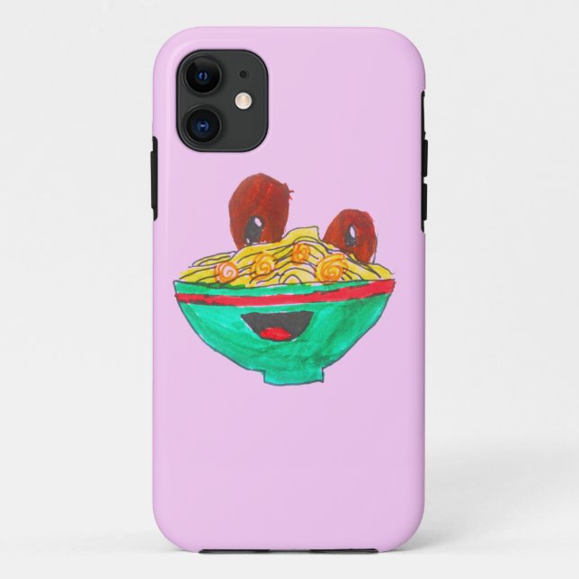 Funny cartoon spaghetti meatballs art Case-Mate iPhone case (Back)