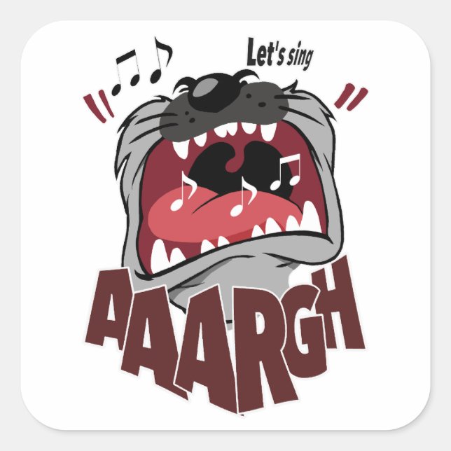 Funny cartoon  square sticker (Front)