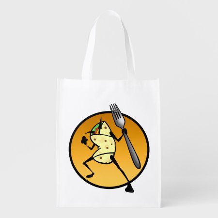 Funny Cartoon Style Burrito Reusable Shopping Bag