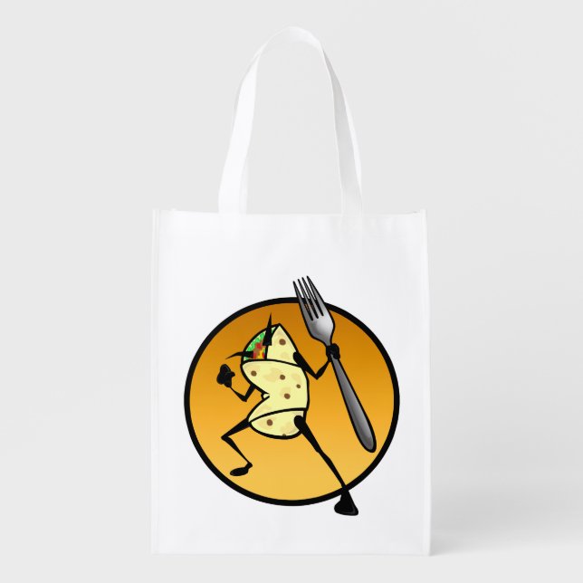 FUNNY CARTOON STYLE BURRITO REUSABLE SHOPPING BAG (Front)