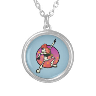FUNNY CARTOON STYLE DISCO SUSHI ROUND NECKLACE