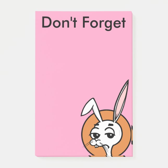 FUNNY CARTOON STYLE RABBIT NOTES NOTEPAD (Front)