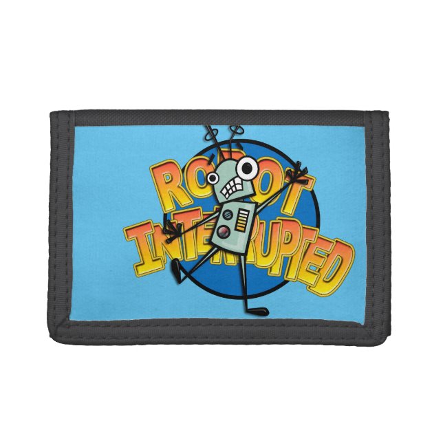 FUNNY CARTOON STYLE ROBOT GRAPHIC TRI FOLD WALLET (Front)