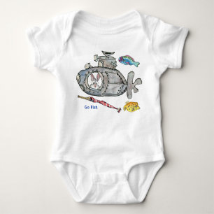 Funny Cartoon Submarine Fishes Baby Baby Bodysuit