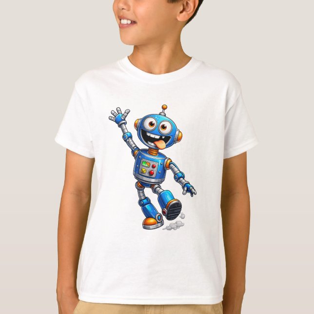 Funny Cartoon Tech Character Design T-Shirt (Front)
