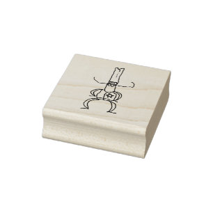 Funny Cartoon Texas Cowboy Rubber Stamp