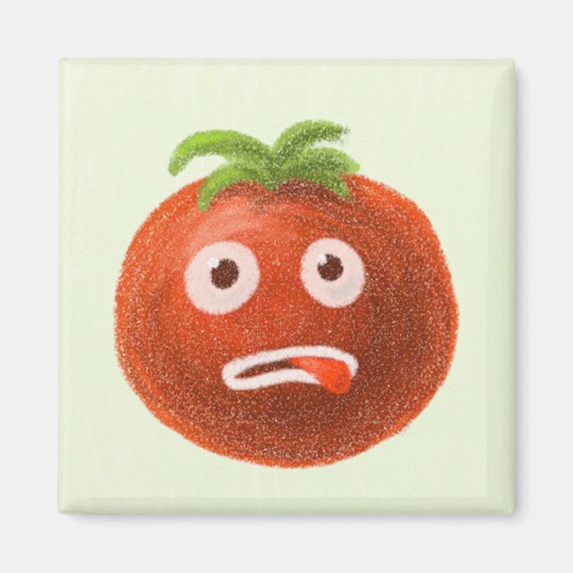 Funny Cartoon Tomato Magnet (Front)